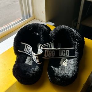 Black UGG slides ; super cute